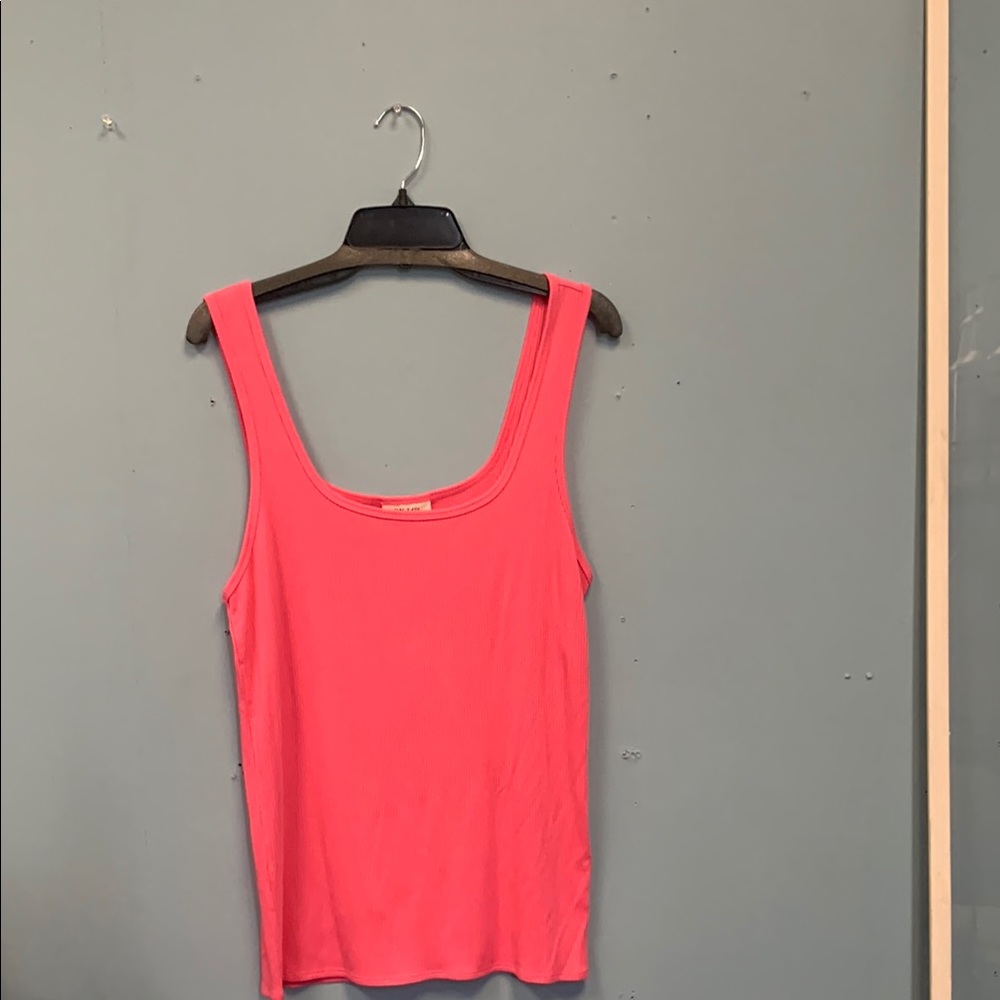 Onzie Orange Fitted Sleeveless Tank Top